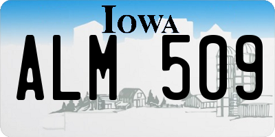 IA license plate ALM509