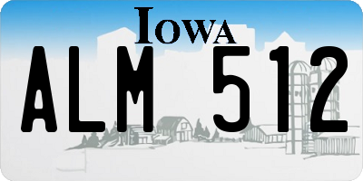 IA license plate ALM512