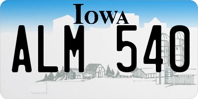 IA license plate ALM540