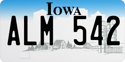 IA license plate ALM542