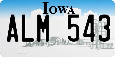 IA license plate ALM543