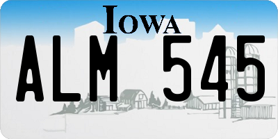 IA license plate ALM545