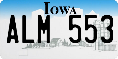 IA license plate ALM553