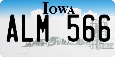 IA license plate ALM566