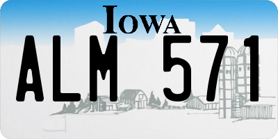 IA license plate ALM571