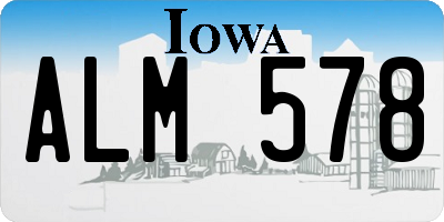 IA license plate ALM578