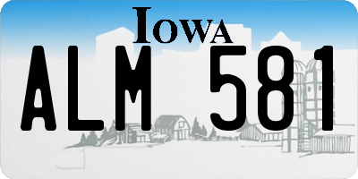 IA license plate ALM581
