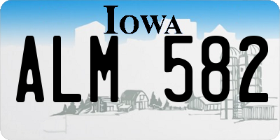 IA license plate ALM582