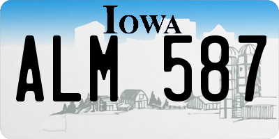 IA license plate ALM587