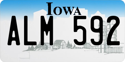 IA license plate ALM592