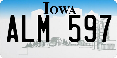 IA license plate ALM597