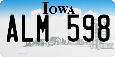IA license plate ALM598