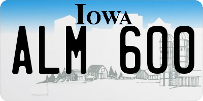 IA license plate ALM600
