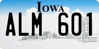 IA license plate ALM601
