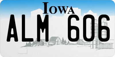 IA license plate ALM606