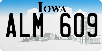 IA license plate ALM609