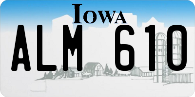 IA license plate ALM610
