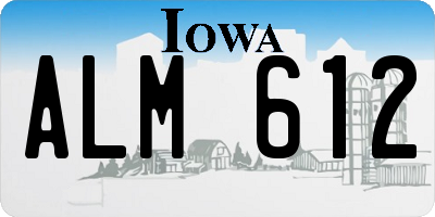 IA license plate ALM612