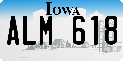 IA license plate ALM618