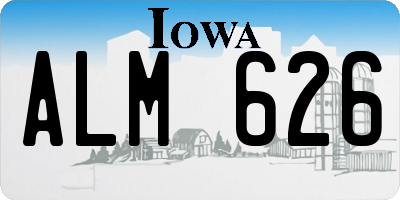 IA license plate ALM626