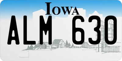 IA license plate ALM630