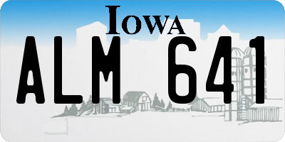 IA license plate ALM641