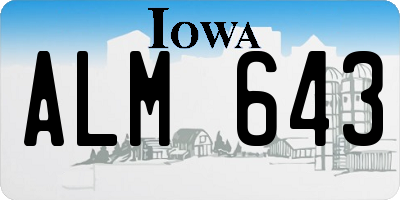 IA license plate ALM643