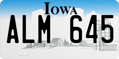 IA license plate ALM645