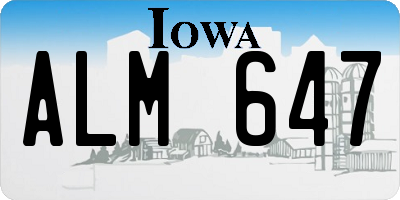 IA license plate ALM647
