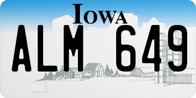 IA license plate ALM649