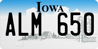 IA license plate ALM650