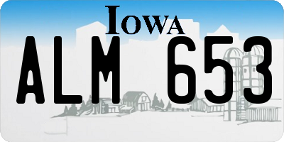 IA license plate ALM653