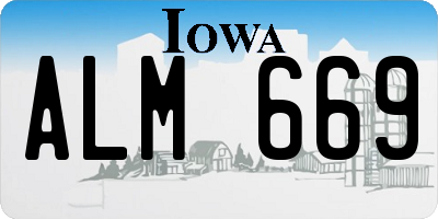 IA license plate ALM669