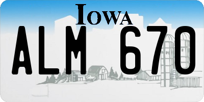 IA license plate ALM670