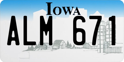 IA license plate ALM671