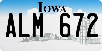 IA license plate ALM672