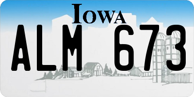 IA license plate ALM673