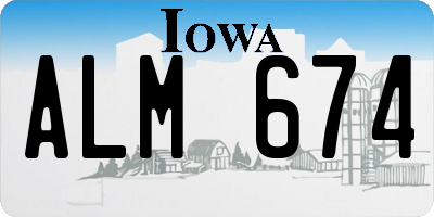 IA license plate ALM674