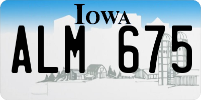 IA license plate ALM675