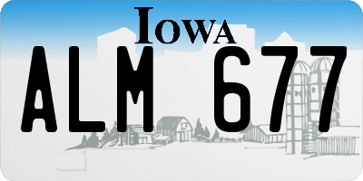 IA license plate ALM677