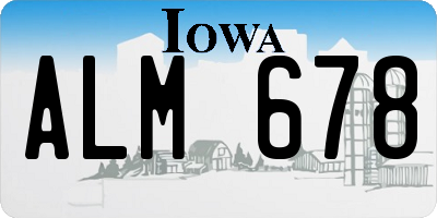 IA license plate ALM678