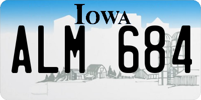 IA license plate ALM684