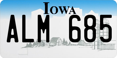 IA license plate ALM685
