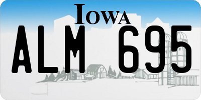 IA license plate ALM695