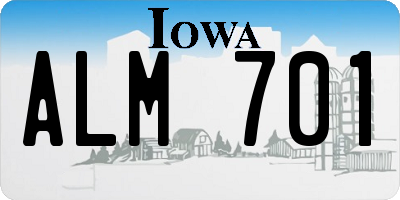 IA license plate ALM701