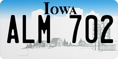 IA license plate ALM702