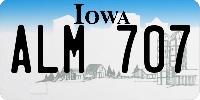 IA license plate ALM707