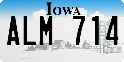 IA license plate ALM714