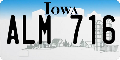 IA license plate ALM716
