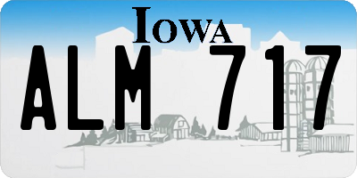 IA license plate ALM717